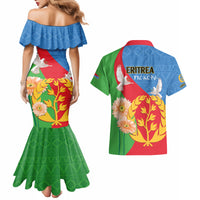 Eritrea Independence Day Couples Matching Mermaid Dress and Hawaiian Shirt Eritrean Olive Branches 33rd Anniversary - Wonder Print Shop