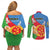 Eritrea Independence Day Couples Matching Off Shoulder Short Dress and Long Sleeve Button Shirt Eritrean Olive Branches 33rd Anniversary - Wonder Print Shop