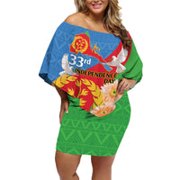 Eritrea Independence Day Family Matching Off Shoulder Short Dress and Hawaiian Shirt Eritrean Olive Branches 33rd Anniversary - Wonder Print Shop