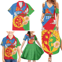 Eritrea Independence Day Family Matching Summer Maxi Dress and Hawaiian Shirt Eritrean Olive Branches 33rd Anniversary - Wonder Print Shop