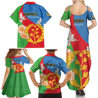 Eritrea Independence Day Family Matching Summer Maxi Dress and Hawaiian Shirt Eritrean Olive Branches 33rd Anniversary - Wonder Print Shop