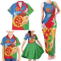 Eritrea Independence Day Family Matching Tank Maxi Dress and Hawaiian Shirt Eritrean Olive Branches 33rd Anniversary - Wonder Print Shop