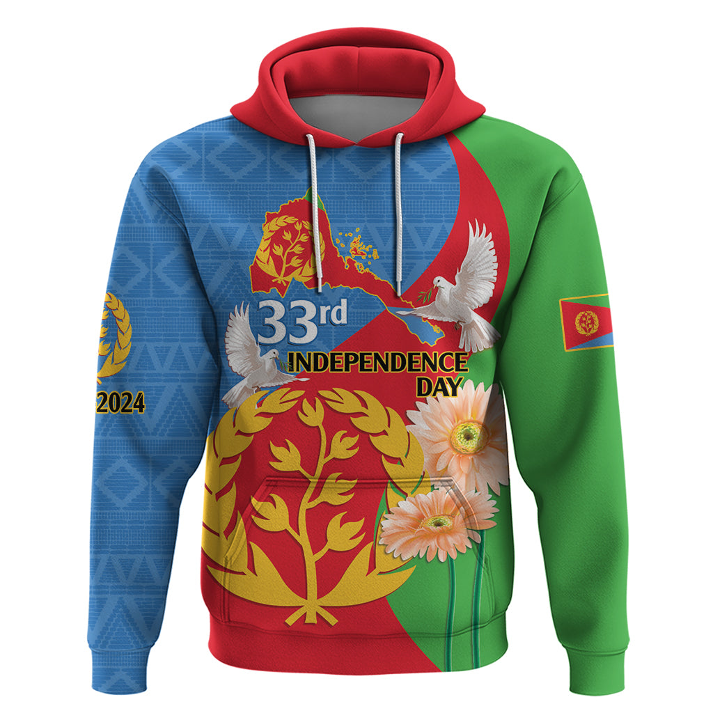 Eritrea Independence Day Hoodie Eritrean Olive Branches 33rd Anniversary - Wonder Print Shop