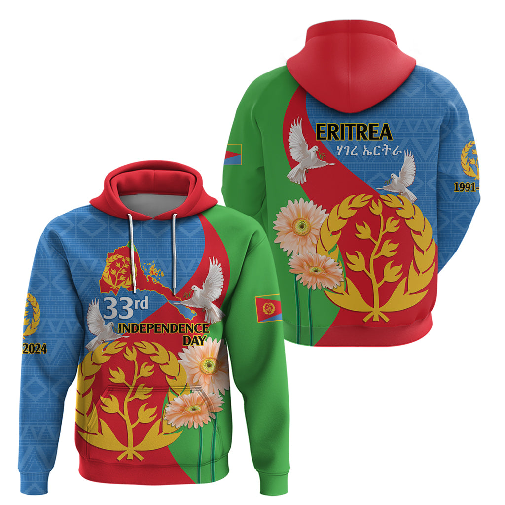 Eritrea Independence Day Hoodie Eritrean Olive Branches 33rd Anniversary - Wonder Print Shop