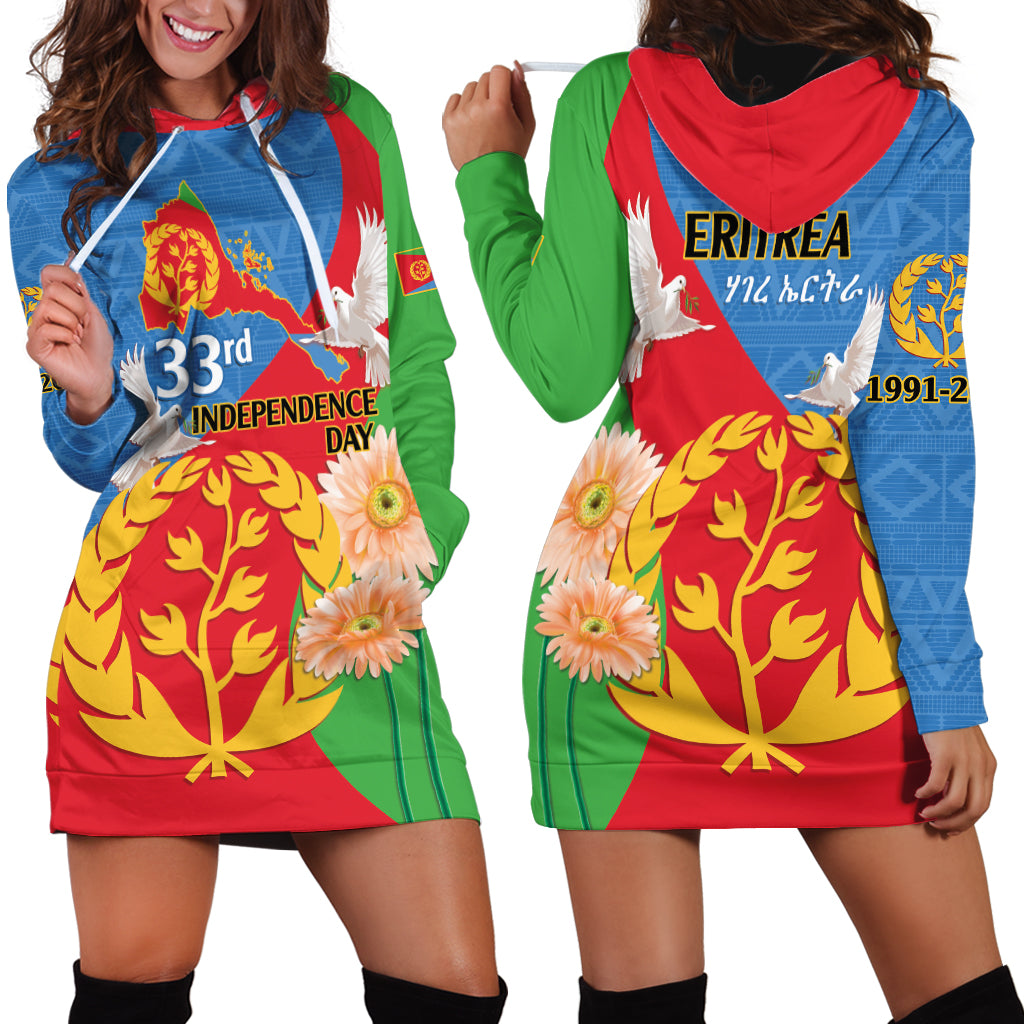 Eritrea Independence Day Hoodie Dress Eritrean Olive Branches 33rd Anniversary - Wonder Print Shop