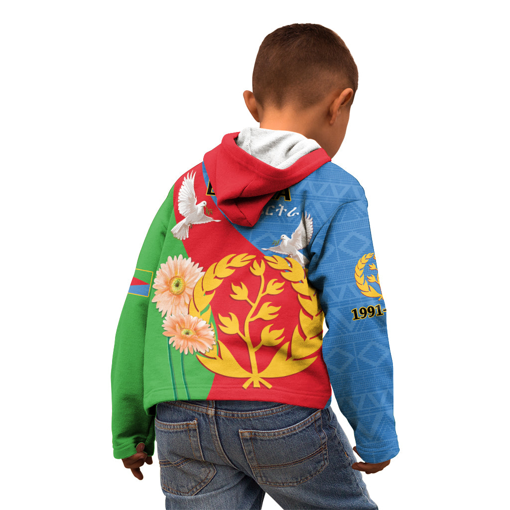 Eritrea Independence Day Kid Hoodie Eritrean Olive Branches 33rd Anniversary - Wonder Print Shop