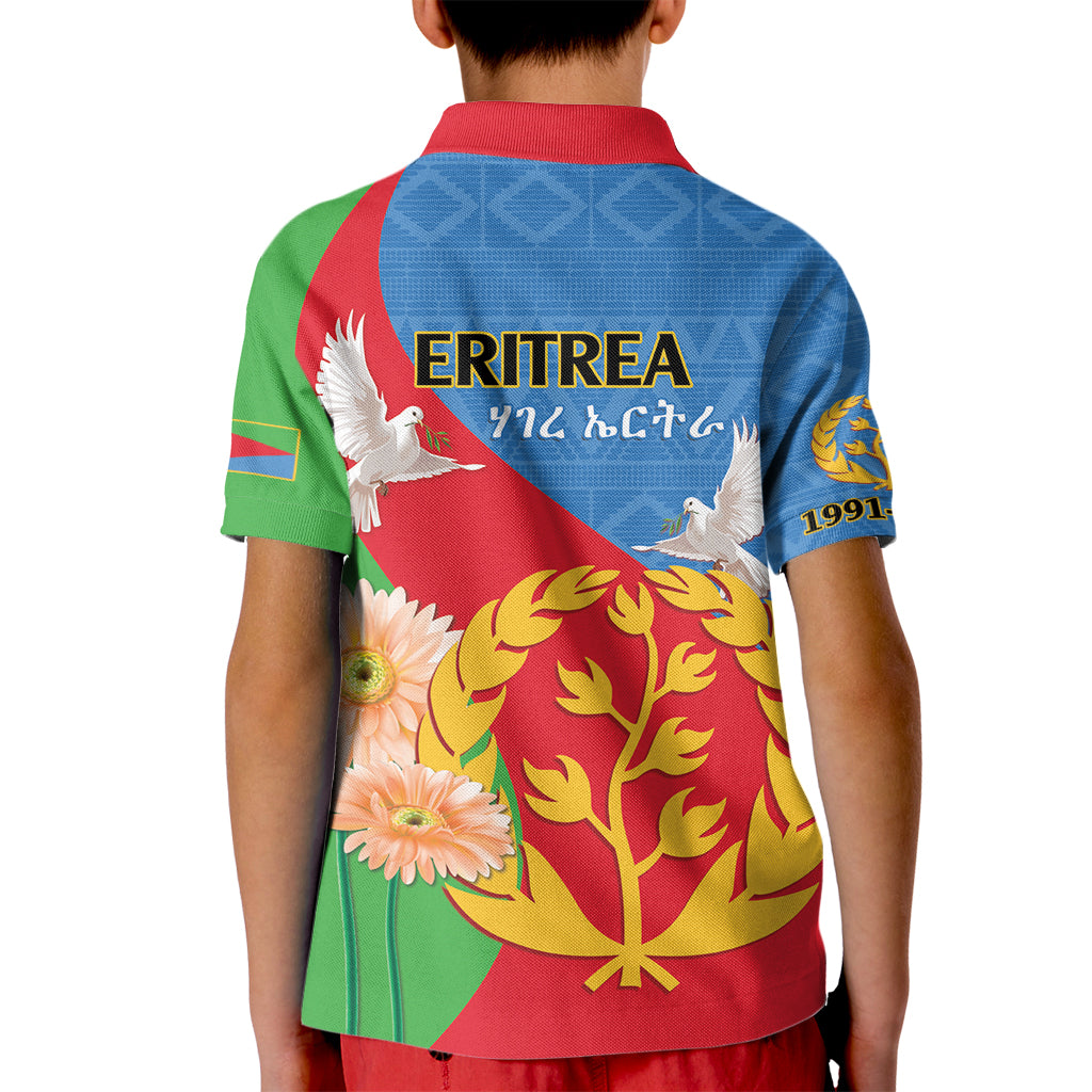 Eritrea Independence Day Kid Polo Shirt Eritrean Olive Branches 33rd Anniversary - Wonder Print Shop