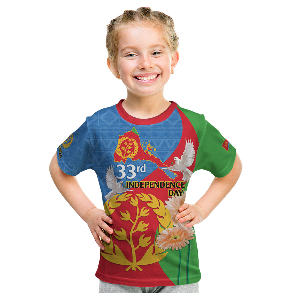 Eritrea Independence Day Kid T Shirt Eritrean Olive Branches 33rd Anniversary - Wonder Print Shop