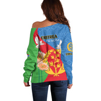 Eritrea Independence Day Off Shoulder Sweater Eritrean Olive Branches 33rd Anniversary - Wonder Print Shop