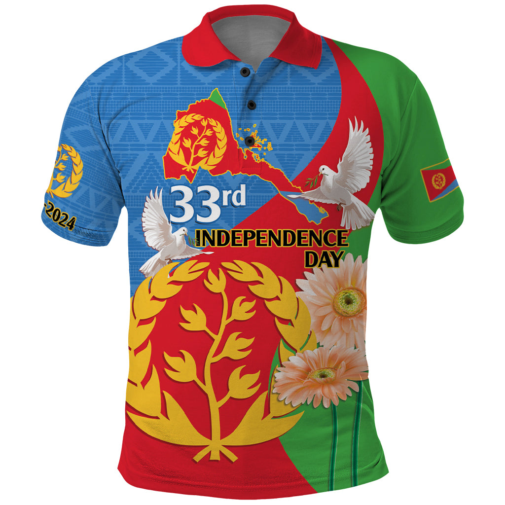 Eritrea Independence Day Polo Shirt Eritrean Olive Branches 33rd Anniversary - Wonder Print Shop