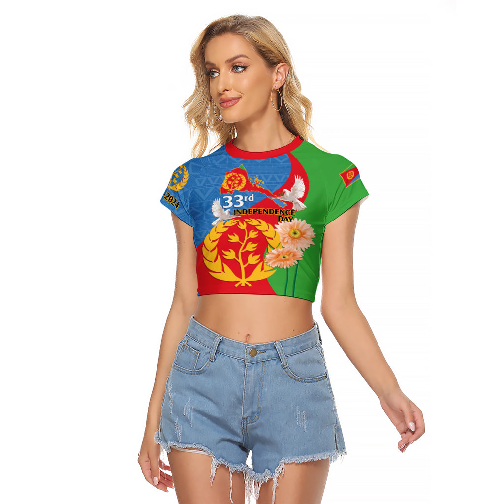 Eritrea Independence Day Raglan Cropped T Shirt Eritrean Olive Branches 33rd Anniversary - Wonder Print Shop