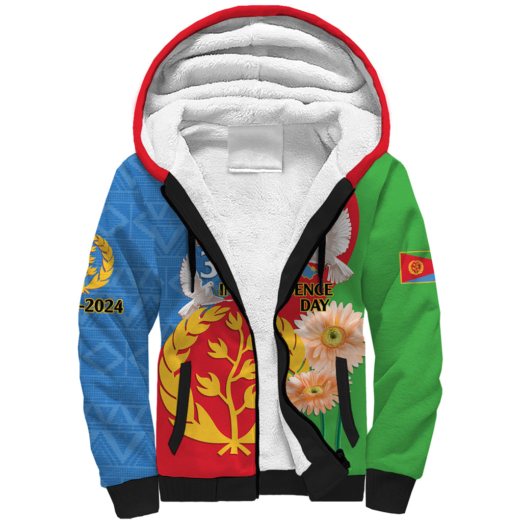 Eritrea Independence Day Sherpa Hoodie Eritrean Olive Branches 33rd Anniversary - Wonder Print Shop
