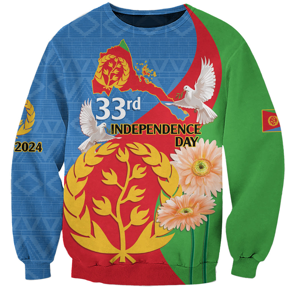 Eritrea Independence Day Sweatshirt Eritrean Olive Branches 33rd Anniversary - Wonder Print Shop