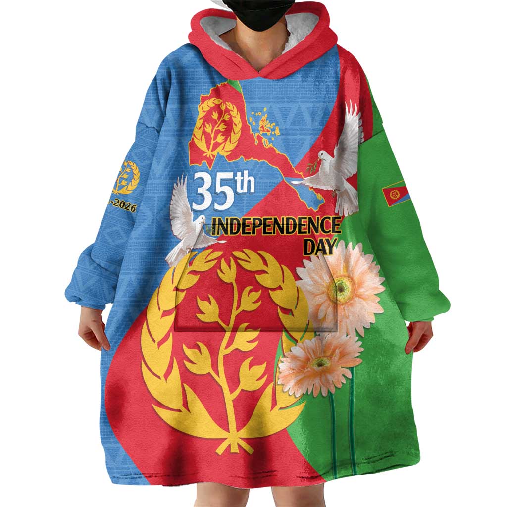 Eritrea Independence Day Wearable Blanket Hoodie Eritrean Olive Branches 33rd Anniversary - Wonder Print Shop
