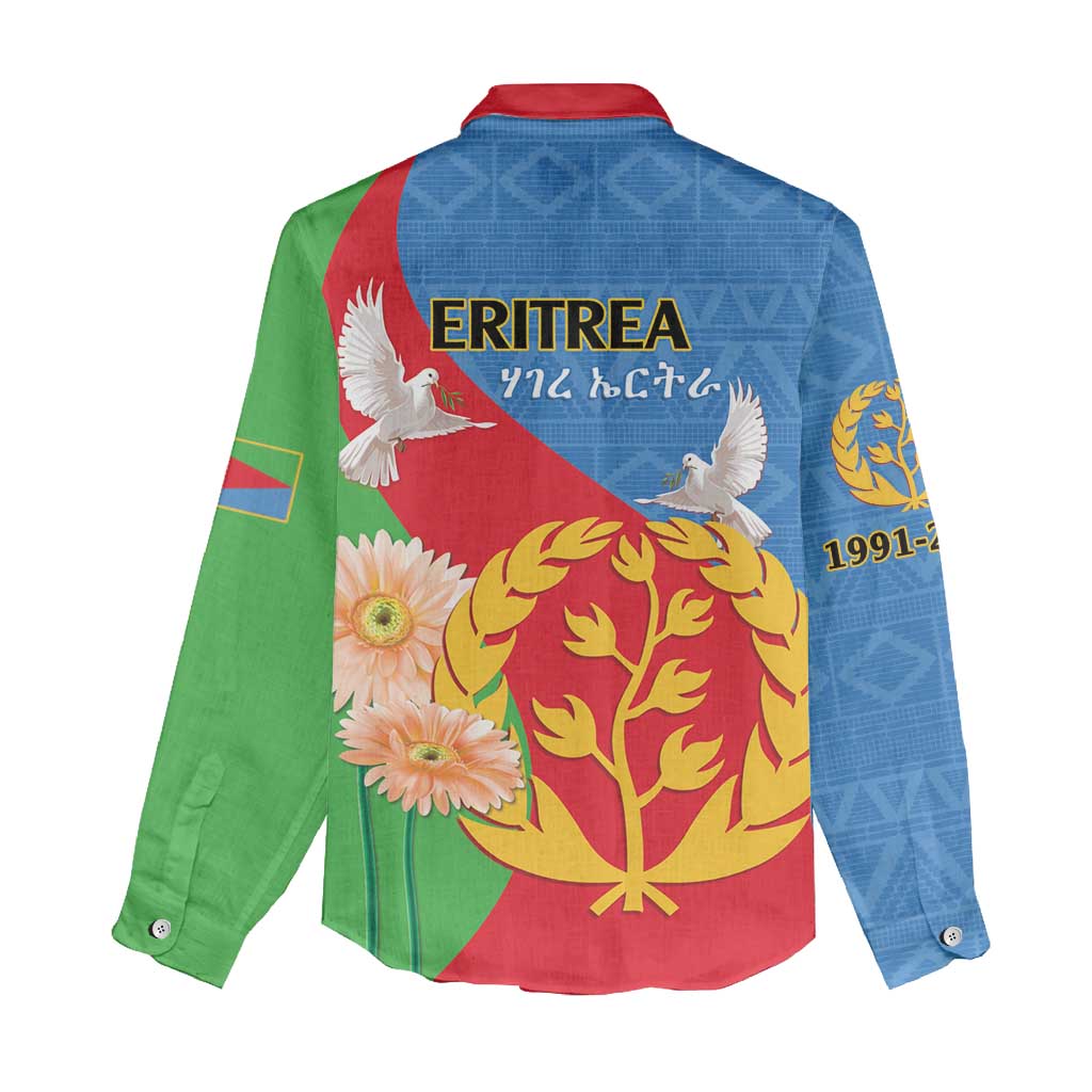 Eritrea Independence Day Women Casual Shirt Eritrean Olive Branches 35th Anniversary LT14