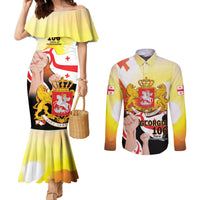 Personalised Georgia Couples Matching Mermaid Dress and Long Sleeve Button Shirt Happy 106 Years Of Independence