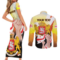 Personalised Georgia Couples Matching Short Sleeve Bodycon Dress and Long Sleeve Button Shirt Happy 106 Years Of Independence - Wonder Print Shop