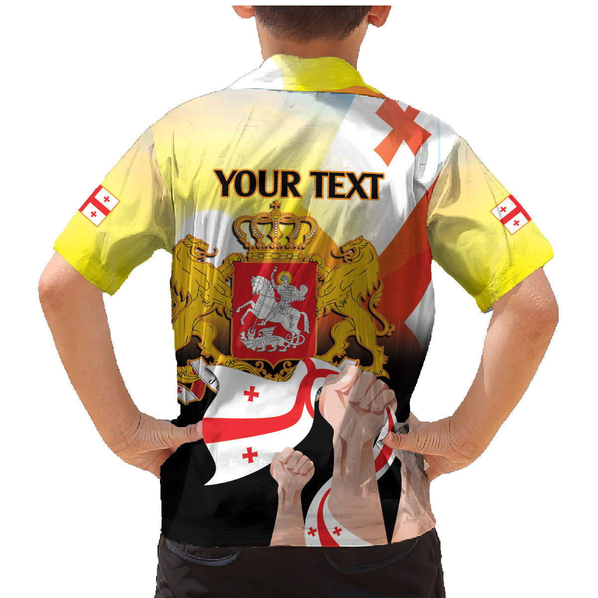 Personalised Georgia Family Matching Mermaid Dress and Hawaiian Shirt Happy 106 Years Of Independence - Wonder Print Shop