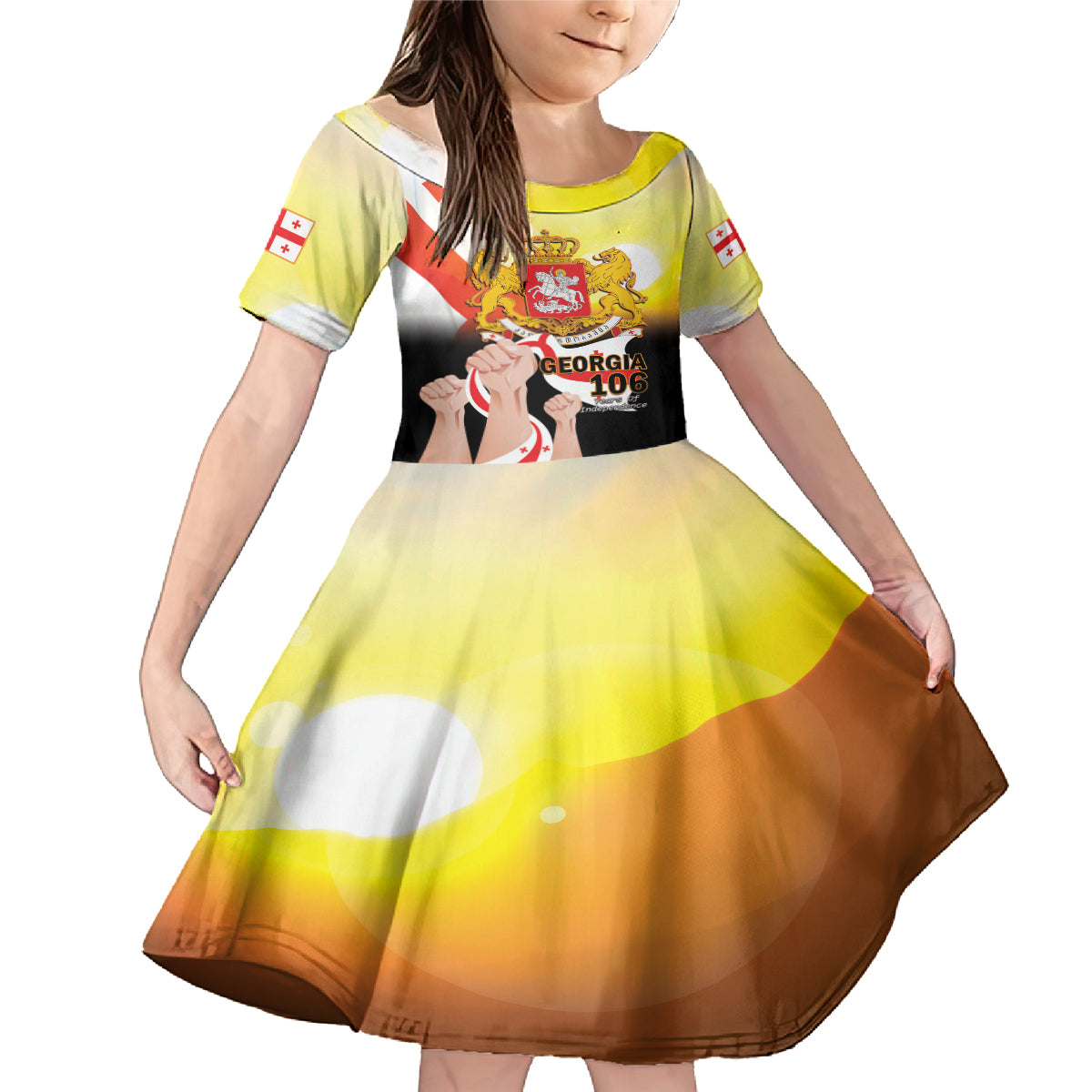 Personalised Georgia Family Matching Mermaid Dress and Hawaiian Shirt Happy 106 Years Of Independence - Wonder Print Shop