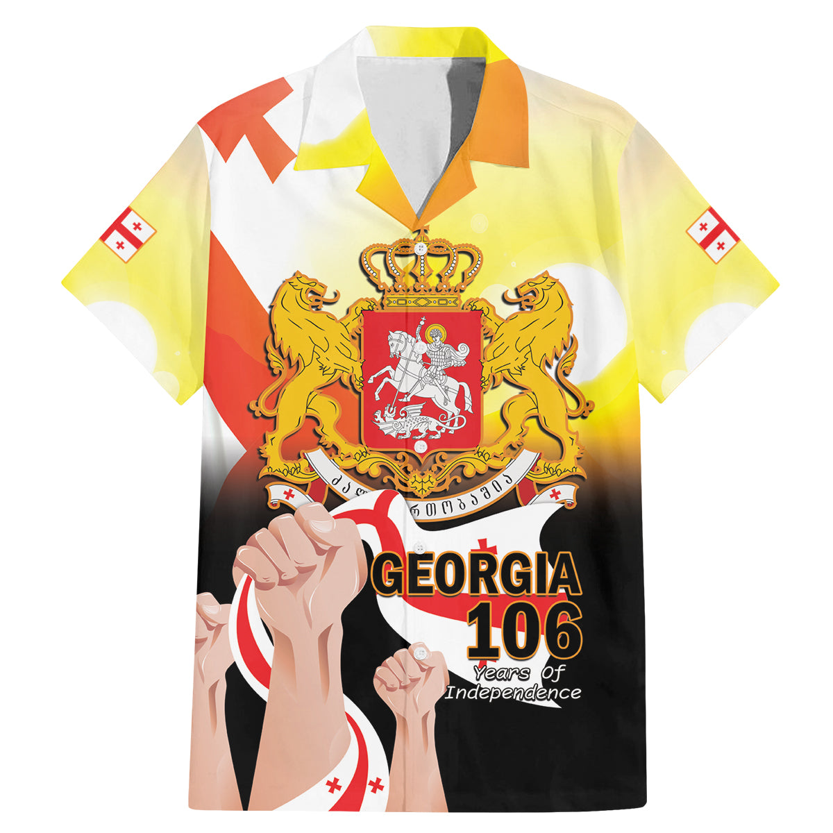 Personalised Georgia Family Matching Mermaid Dress and Hawaiian Shirt Happy 106 Years Of Independence - Wonder Print Shop