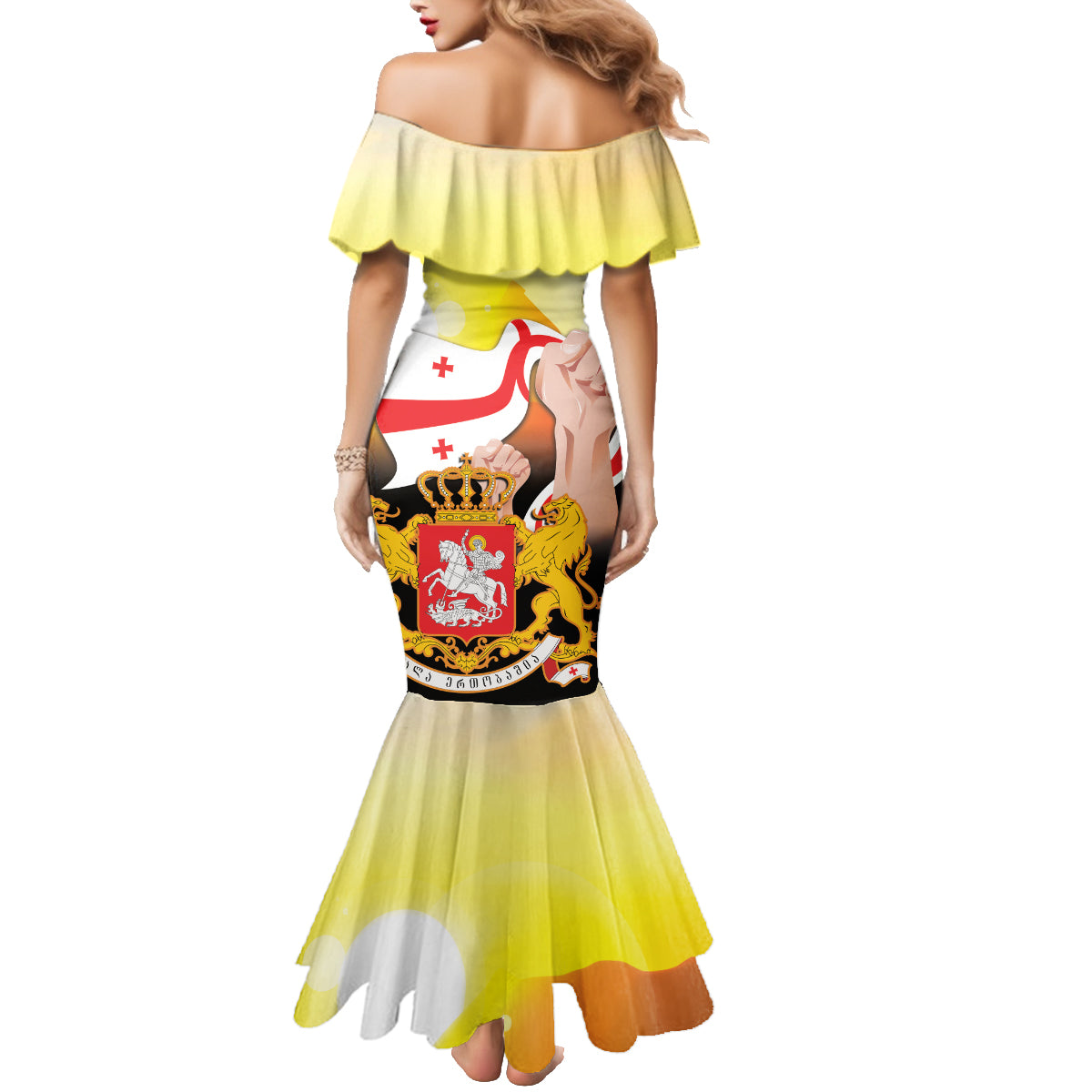 Personalised Georgia Family Matching Mermaid Dress and Hawaiian Shirt Happy 106 Years Of Independence - Wonder Print Shop