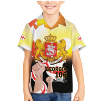 Personalised Georgia Family Matching Mermaid Dress and Hawaiian Shirt Happy 106 Years Of Independence - Wonder Print Shop