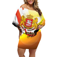 Personalised Georgia Family Matching Off Shoulder Short Dress and Hawaiian Shirt Happy 106 Years Of Independence - Wonder Print Shop