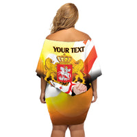 Personalised Georgia Family Matching Off Shoulder Short Dress and Hawaiian Shirt Happy 106 Years Of Independence - Wonder Print Shop