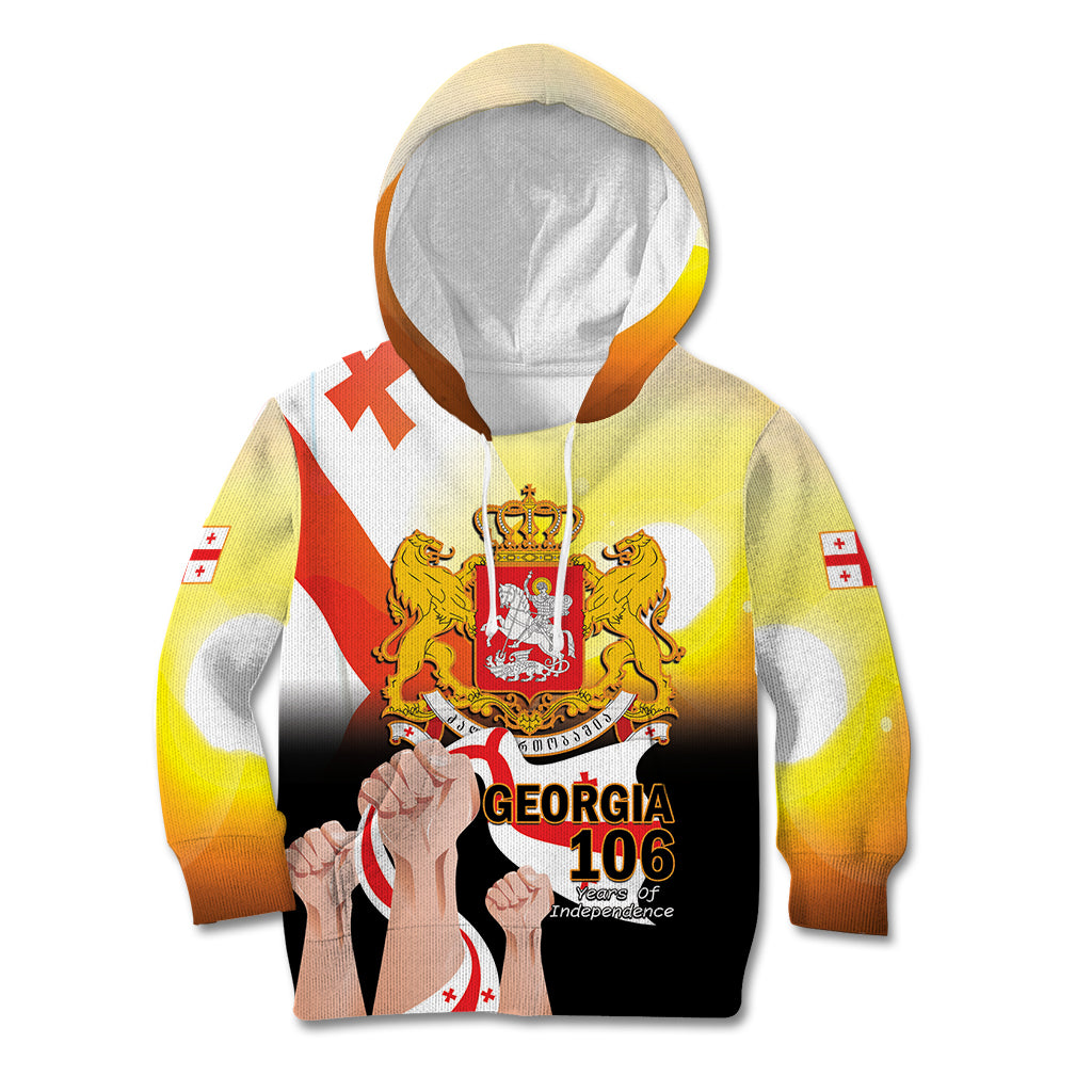 Personalised Georgia Kid Hoodie Happy 106 Years Of Independence - Wonder Print Shop