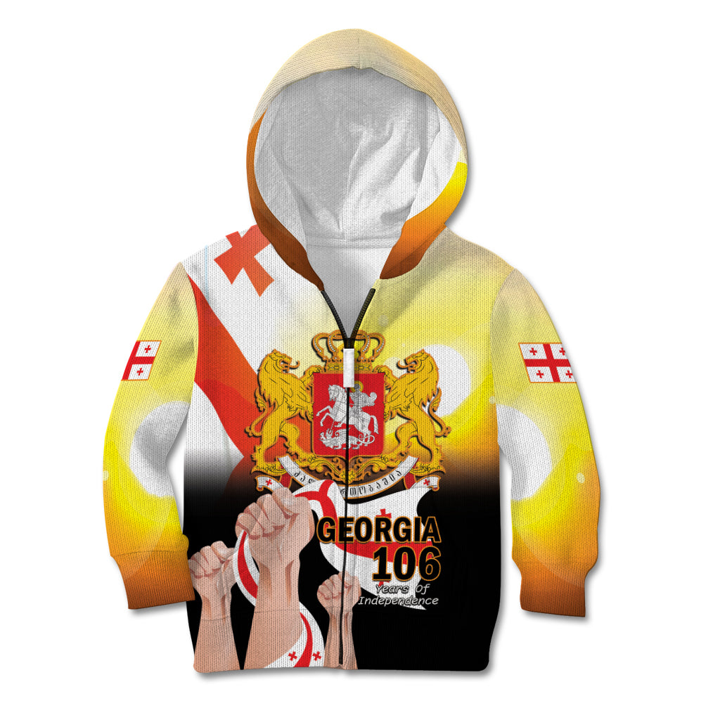 Personalised Georgia Kid Hoodie Happy 106 Years Of Independence - Wonder Print Shop