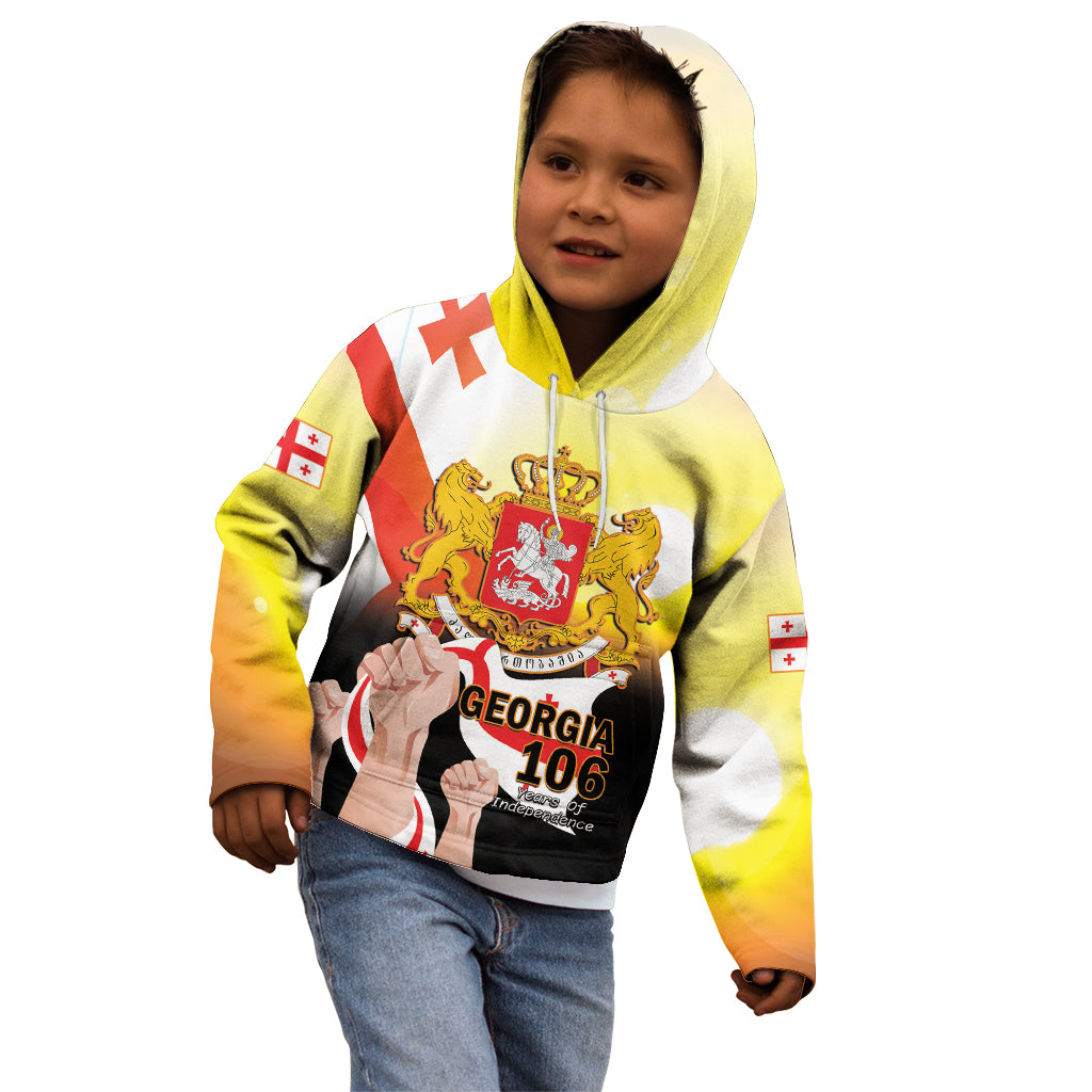 Personalised Georgia Kid Hoodie Happy 106 Years Of Independence - Wonder Print Shop