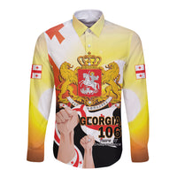 Personalised Georgia Long Sleeve Button Shirt Happy 106 Years Of Independence - Wonder Print Shop