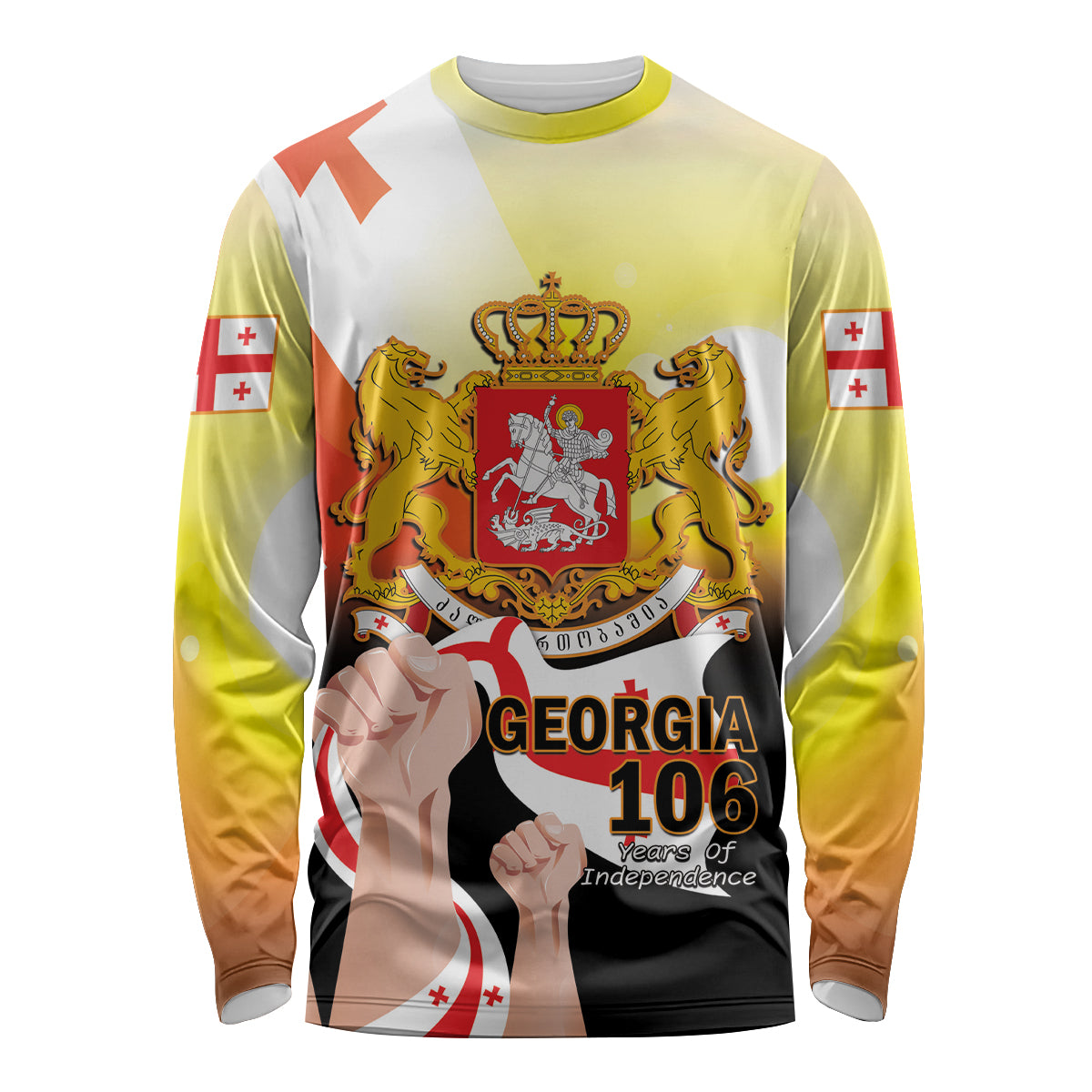Personalised Georgia Long Sleeve Shirt Happy 106 Years Of Independence - Wonder Print Shop