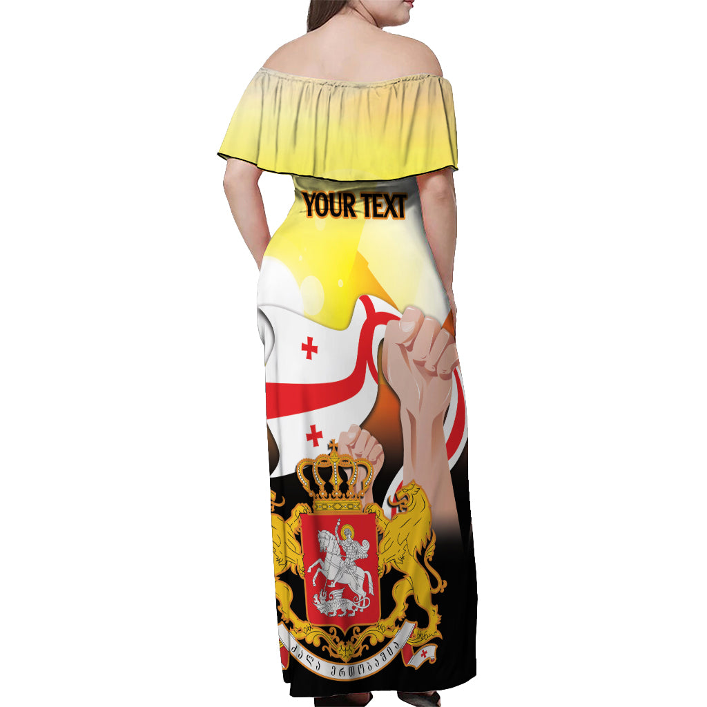 Personalised Georgia Off Shoulder Maxi Dress Happy 106 Years Of Independence - Wonder Print Shop