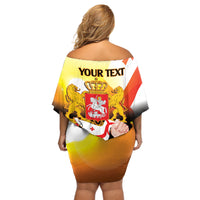 Personalised Georgia Off Shoulder Short Dress Happy 106 Years Of Independence - Wonder Print Shop