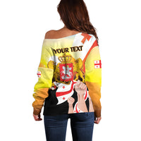 Personalised Georgia Off Shoulder Sweater Happy 106 Years Of Independence - Wonder Print Shop