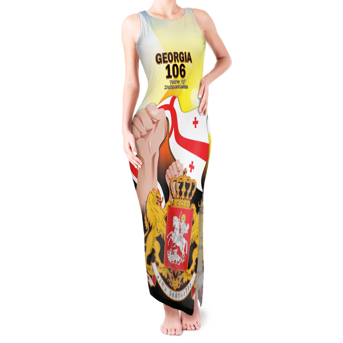 Personalised Georgia Tank Maxi Dress Happy 106 Years Of Independence - Wonder Print Shop