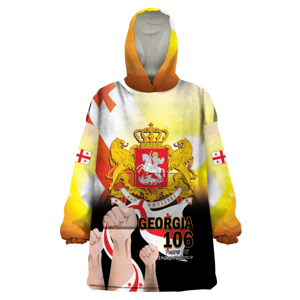 Personalised Georgia Wearable Blanket Hoodie Happy 106 Years Of Independence - Wonder Print Shop