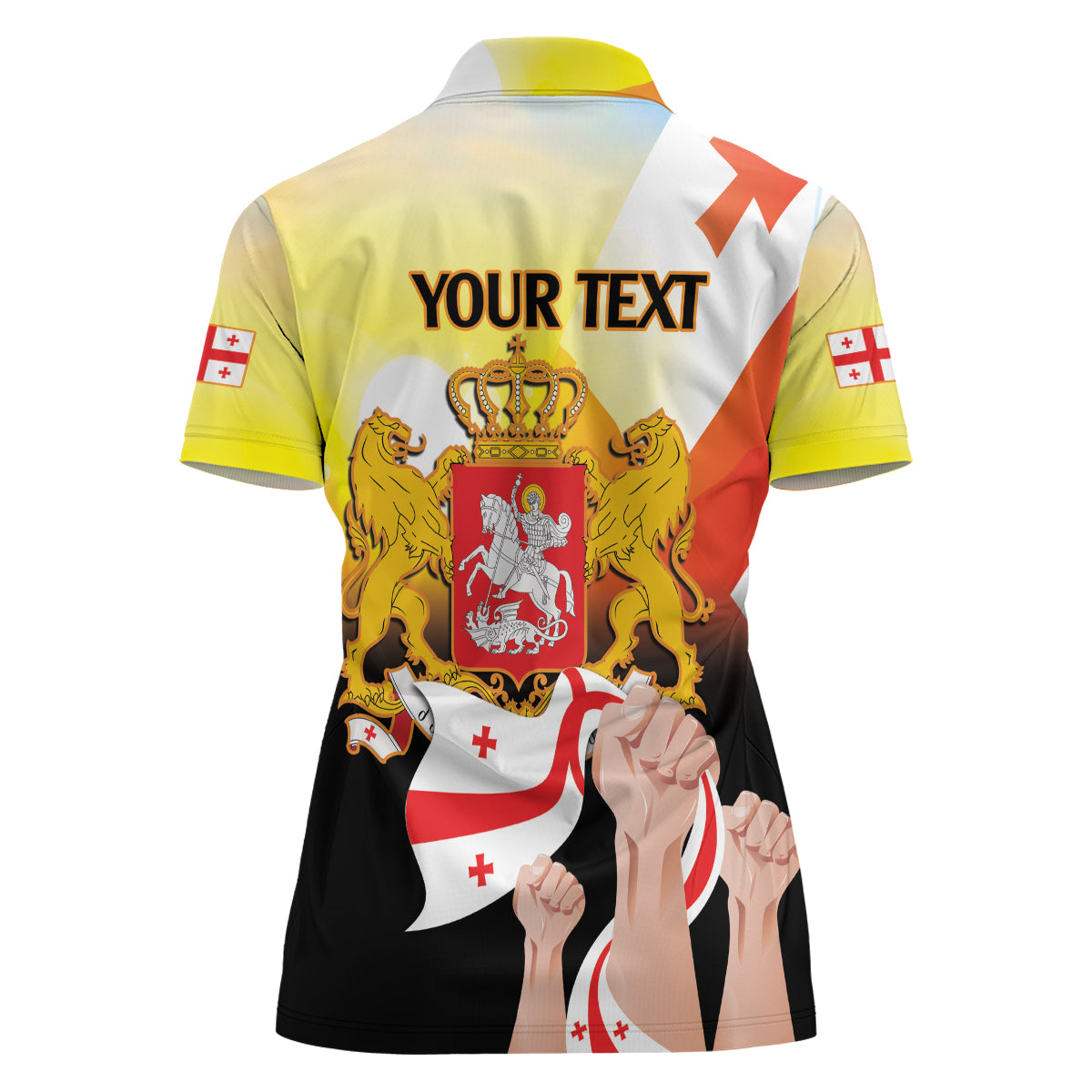 Personalised Georgia Women Polo Shirt Happy 106 Years Of Independence - Wonder Print Shop