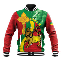 Ethiopia National Day Baseball Jacket Ethiopia Lion of Judah African Pattern - Wonder Print Shop