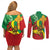 Ethiopia National Day Couples Matching Off Shoulder Short Dress and Long Sleeve Button Shirt Ethiopia Lion of Judah African Pattern