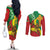 Ethiopia National Day Couples Matching Off The Shoulder Long Sleeve Dress and Long Sleeve Button Shirt Ethiopia Lion of Judah African Pattern