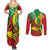 Ethiopia National Day Couples Matching Summer Maxi Dress and Long Sleeve Button Shirt Ethiopia Lion of Judah African Pattern