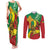 Ethiopia National Day Couples Matching Tank Maxi Dress and Long Sleeve Button Shirt Ethiopia Lion of Judah African Pattern