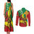 Ethiopia National Day Couples Matching Tank Maxi Dress and Long Sleeve Button Shirt Ethiopia Lion of Judah African Pattern