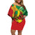 Ethiopia National Day Family Matching Off Shoulder Short Dress and Hawaiian Shirt Ethiopia Lion of Judah African Pattern