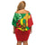 Ethiopia National Day Family Matching Off Shoulder Short Dress and Hawaiian Shirt Ethiopia Lion of Judah African Pattern