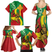 Ethiopia National Day Family Matching Summer Maxi Dress and Hawaiian Shirt Ethiopia Lion of Judah African Pattern - Wonder Print Shop