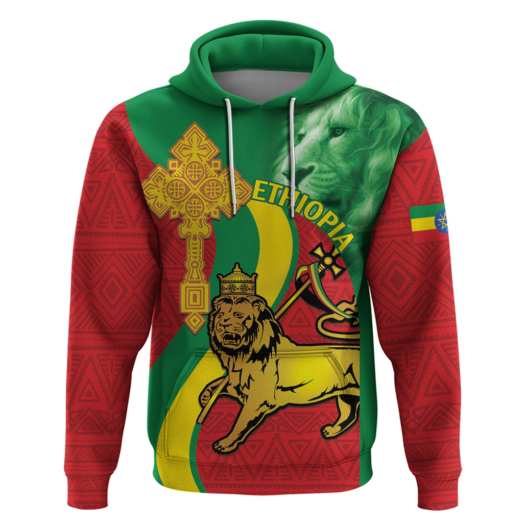 Ethiopia National Day Hoodie Ethiopia Lion of Judah African Pattern - Wonder Print Shop