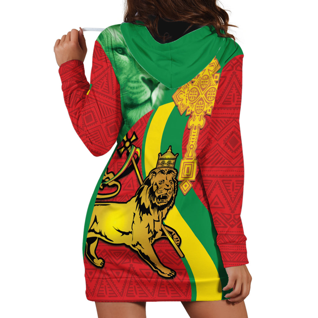 Ethiopia National Day Hoodie Dress Ethiopia Lion of Judah African Pattern - Wonder Print Shop